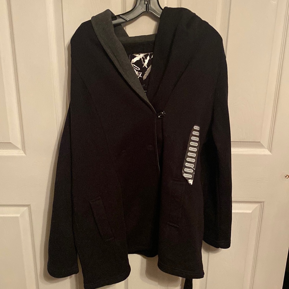 Sebby | Black Coat with Hoodie